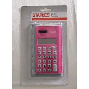Staples Binder Calculator Eight Digit Display 1.5V LR1130 Mercury Free